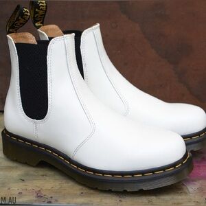 Dr Martens, Elastic Side Chelsea Boot- White Size 7